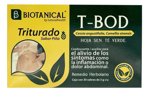Natural Health T-BOD Piña Biotanical | 30 Sobres de 3 g | Té Herbolario | Sabor Piña | Bienestar Digestivo