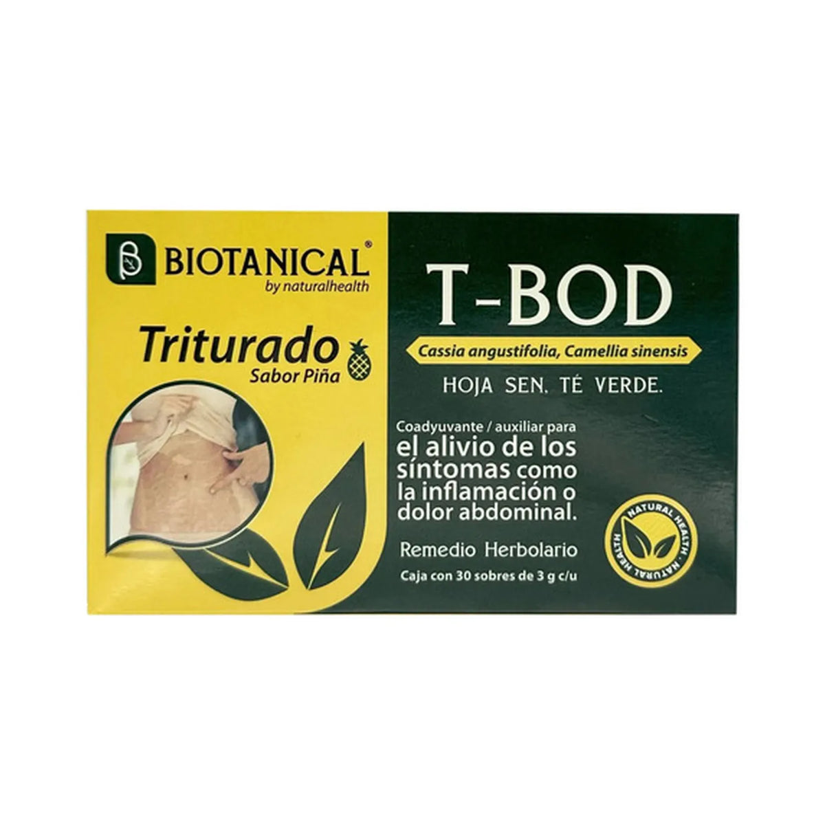 Natural Health T-BOD Piña Biotanical | 30 Sobres de 3 g | Té Herbolario | Sabor Piña | Bienestar Digestivo
