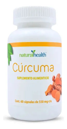 Natural Health Cúrcuma | 60 Cápsulas de 550 mg | Antioxidantes Naturales | Suplemento Alimenticio