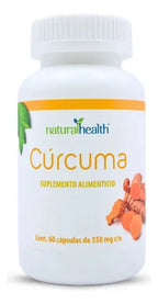 Natural Health Cúrcuma | 60 Cápsulas de 550 mg | Antioxidantes Naturales | Suplemento Alimenticio