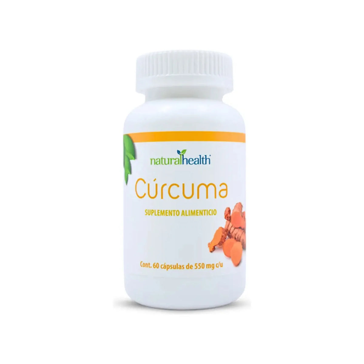 Natural Health Cúrcuma | 60 Cápsulas de 550 mg | Antioxidantes Naturales | Suplemento Alimenticio