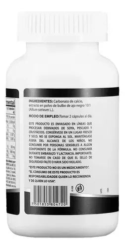 NATURAL HEALTH | Ajo Negro Extracto Natural | 90 Cápsulas de 500 mg | Apoyo Antioxidante y Bienestar Cardiovascular