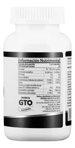 NATURAL HEALTH | Ajo Negro Extracto Natural | 90 Cápsulas de 500 mg | Apoyo Antioxidante y Bienestar Cardiovascular