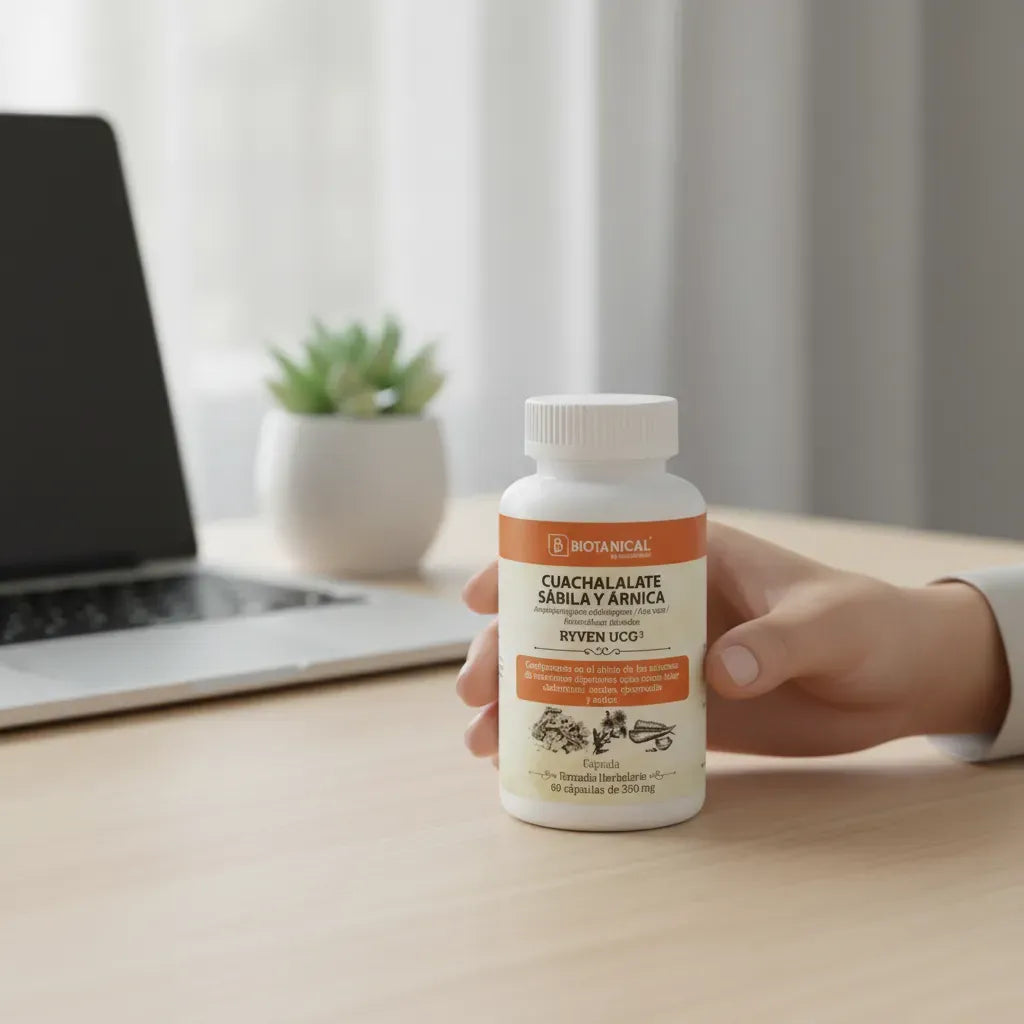 NATURAL HEALTH BIOTANICAL | Tranixol Cuachalalate, Sábila y Árnica | 60 Cápsulas de 350 mg | Apoyo al Bienestar Digestivo