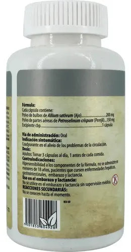 Natural Health Kraseni | Ajo y Perejil | 60 Cápsulas de 350 mg | Bienestar Circulatorio | Remedio Herbolario