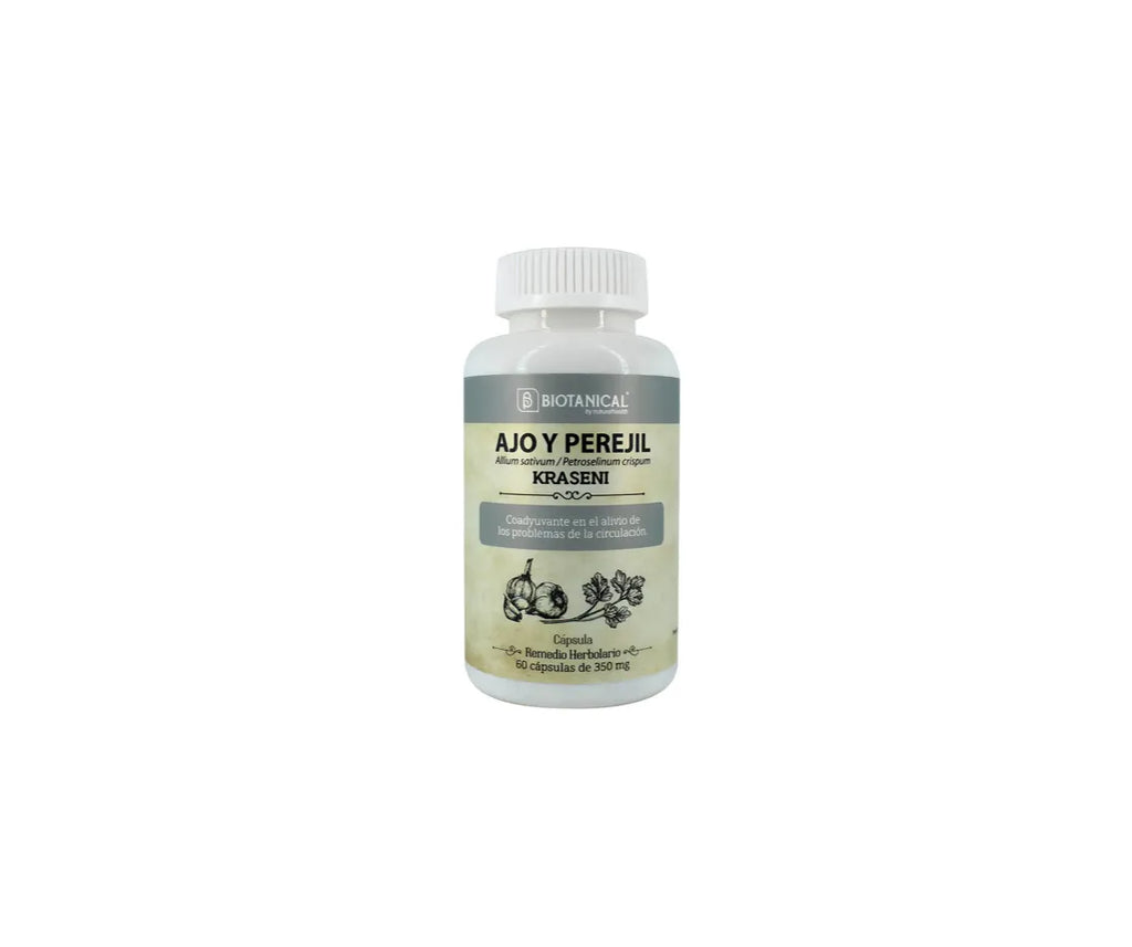 Natural Health Kraseni | Ajo y Perejil | 60 Cápsulas de 350 mg | Bienestar Circulatorio | Remedio Herbolario