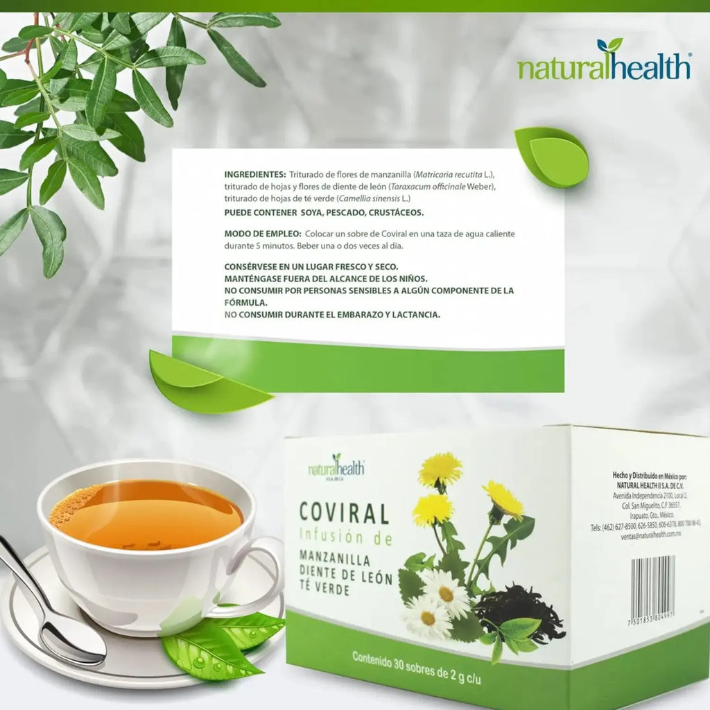 Natural Health COVIRAL TE, Caja 30 Sbs 2g c/u