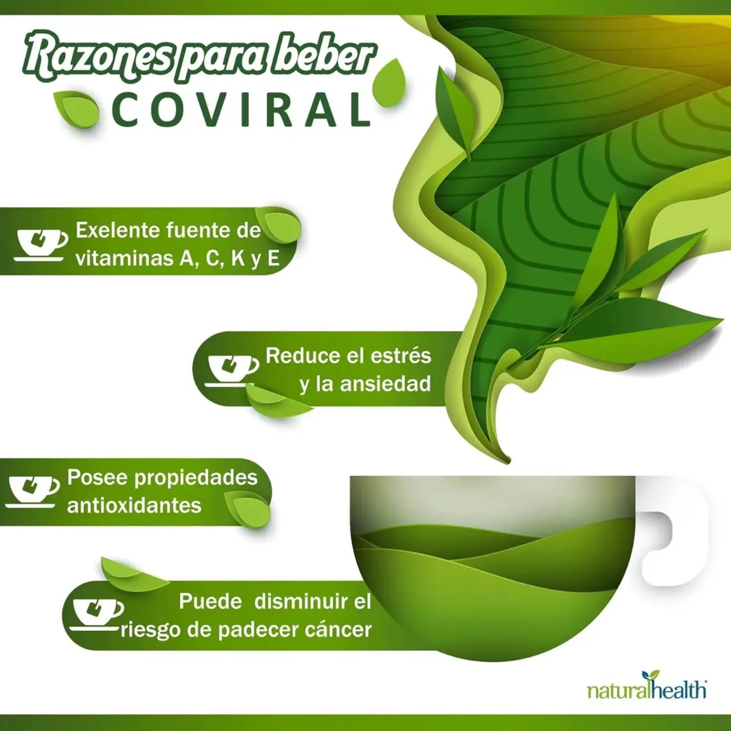Natural Health COVIRAL TE, Caja 30 Sbs 2g c/u