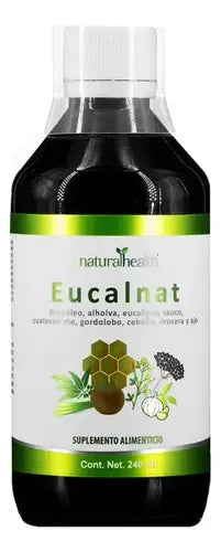 NATURAL HEALTH | Eucalnat Jarabe con Propóleo, Eucalipto y Gordolobo | Frasco de 240 ml | Apoyo Respiratorio y Bienestar de la Garganta