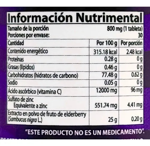 Natural Health Berry-C Kids | 30 Tabletas Masticables de 800 mg | Vitamina C, Zinc y Elderberry | Soporte Inmunológico Infantil | Suplemento Alimenticio
