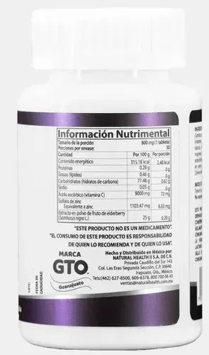 Natural Health Berry-C | Elderberry, Vitamina C y Zinc | 30 Tabletas Masticables de 800 mg | Soporte Inmunológico | Suplemento Alimenticio