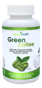 Natural Health Green Coffee | Café Verde 500 mg | 30 Cápsulas | Antioxidantes Naturales | Suplemento Alimenticio