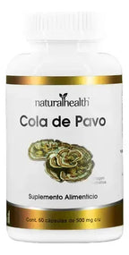 NATURAL HEALTH | Cola de Pavo Trametes Versicolor | 60 Cápsulas de 500 mg | Apoyo al Sistema Inmunológico y Bienestar Digestivo