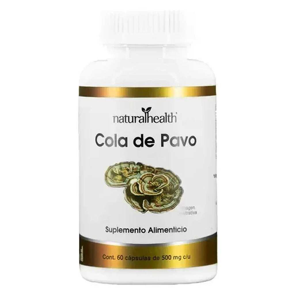 NATURAL HEALTH | Cola de Pavo Trametes Versicolor | 60 Cápsulas de 500 mg | Apoyo al Sistema Inmunológico y Bienestar Digestivo