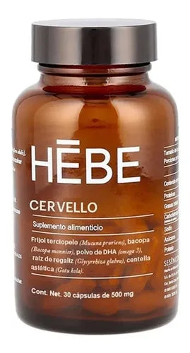 Hebe Sesen Cervello | Bacopa, DHA Omega 3 y Regaliz | 30 Cápsulas de 500 mg | Bienestar Cognitivo | Suplemento Alimenticio