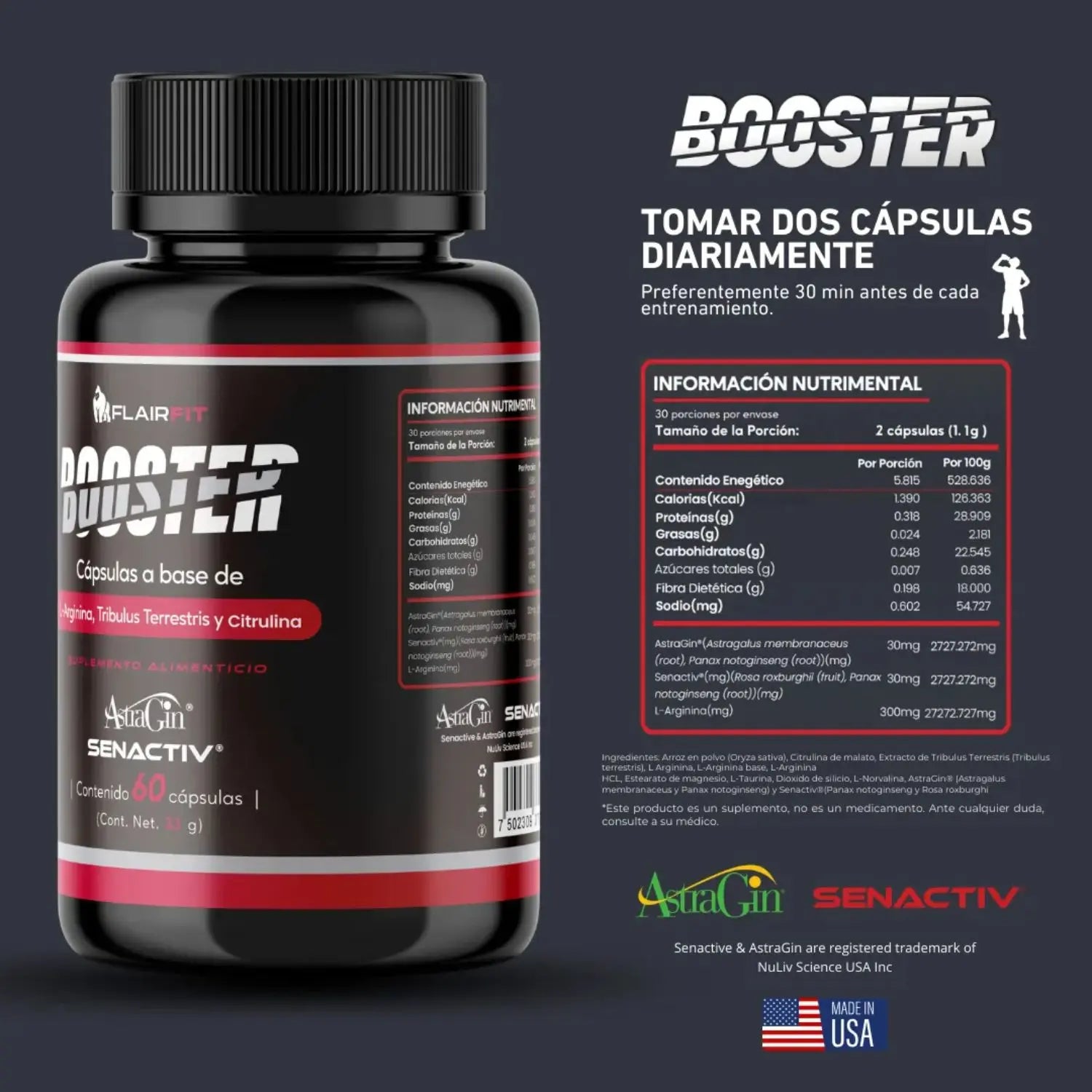 Flairfit L-Arginina Booster Astragalus 60 caps Sfn