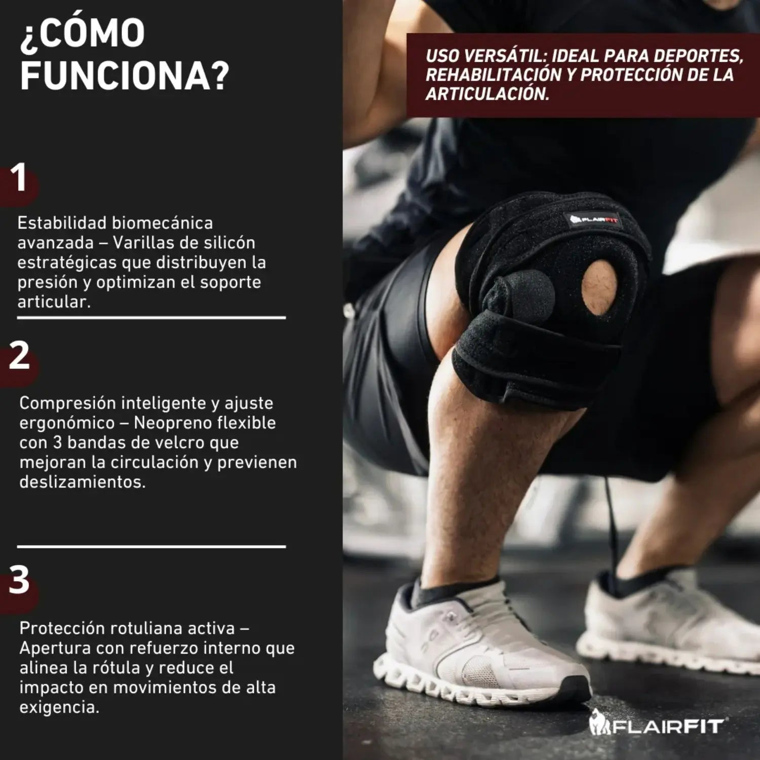 Flairfit rodillera neopreno multi-sport mediana sfn