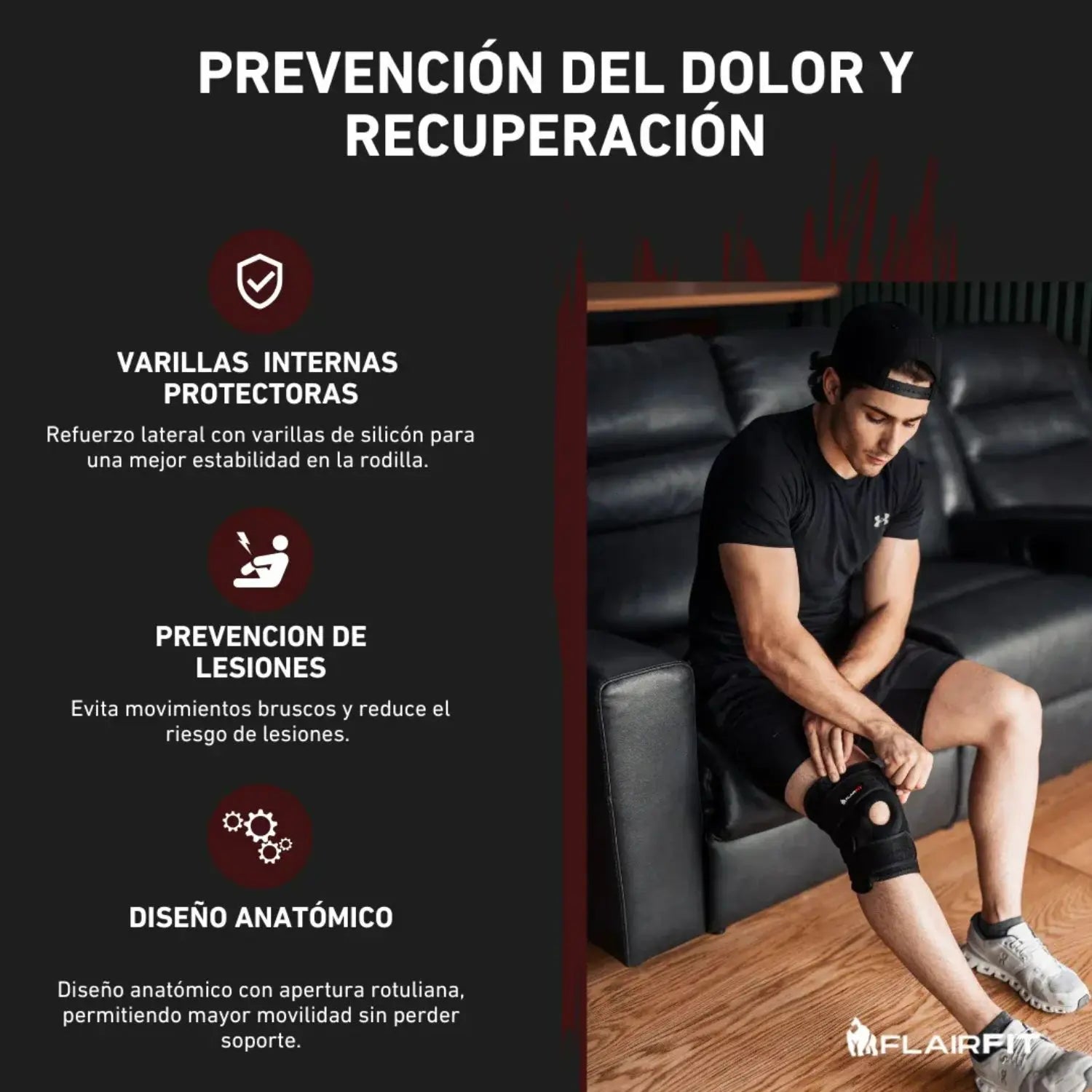 Flairfit rodillera neopreno multi-sport mediana sfn