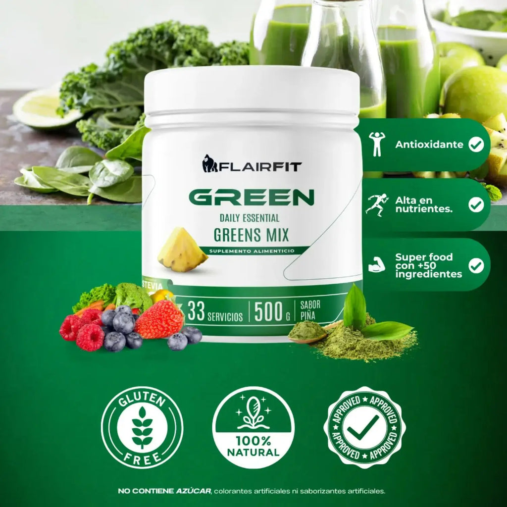 Flairfit® Daily Green Mix +50 Ingredientes 500g Sfn piña