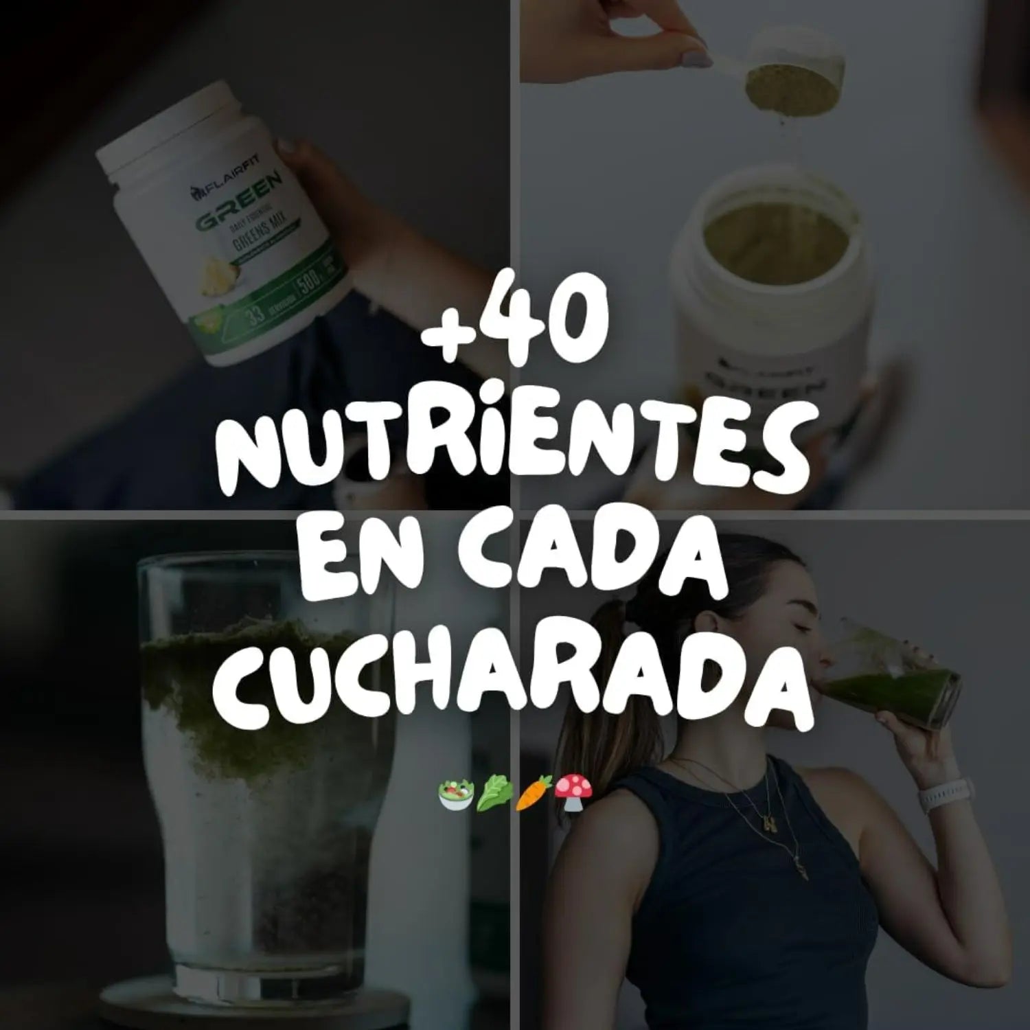 Flairfit® Daily Green Mix +50 Ingredientes 500g Sfn piña