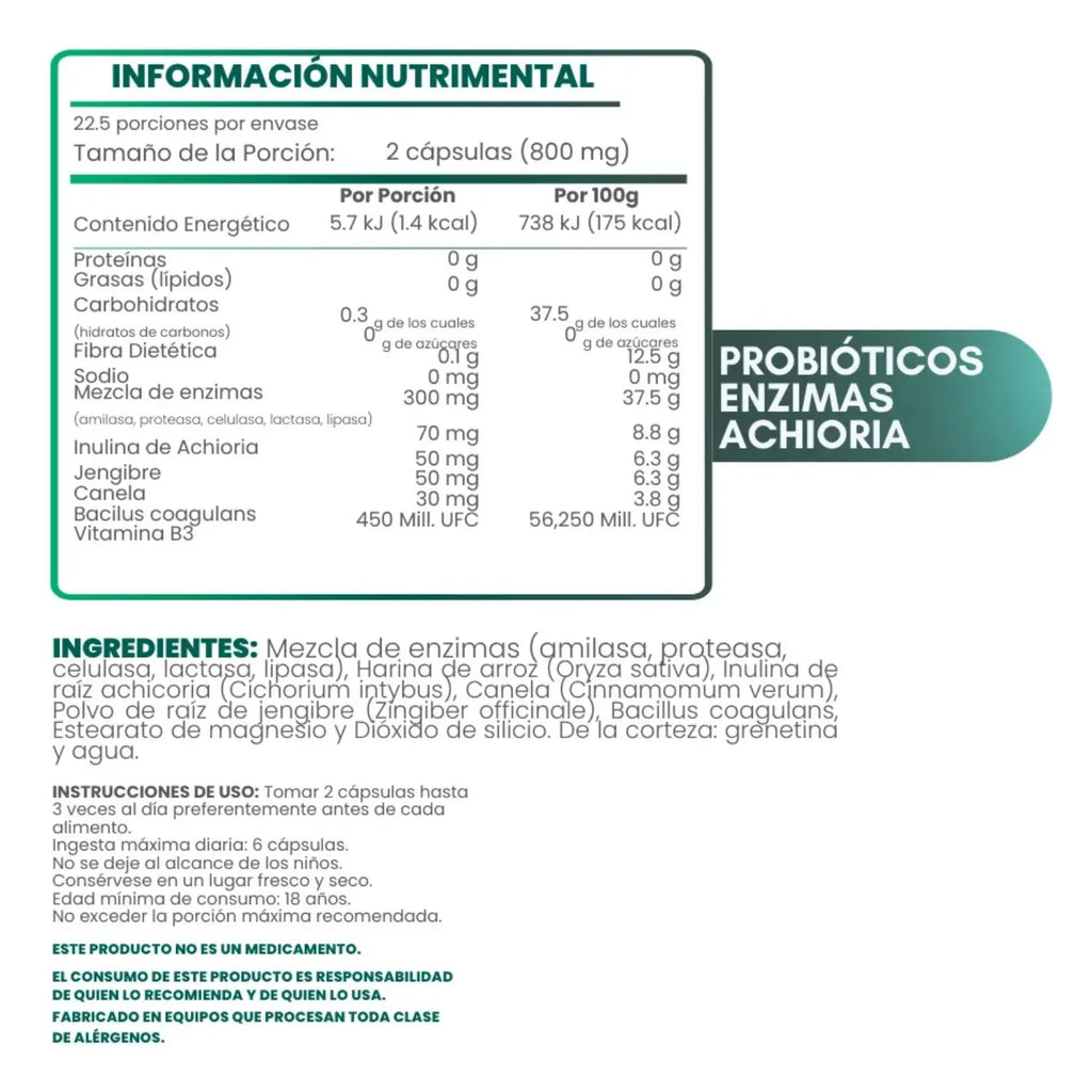 Flairfit Probioticos + Mezcla de Enzimas 45 Caps Sfn