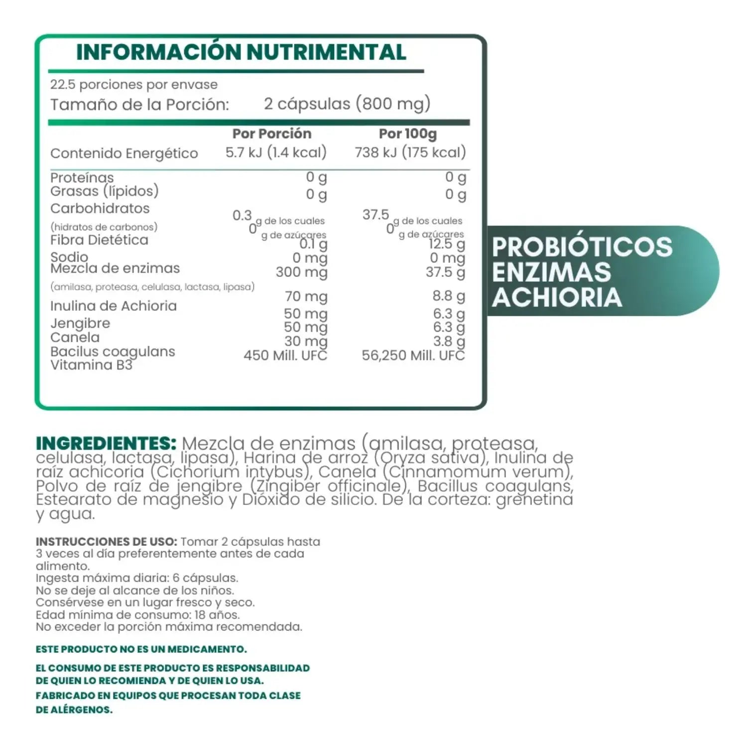 Flairfit Probioticos + Mezcla de Enzimas 45 Caps Sfn