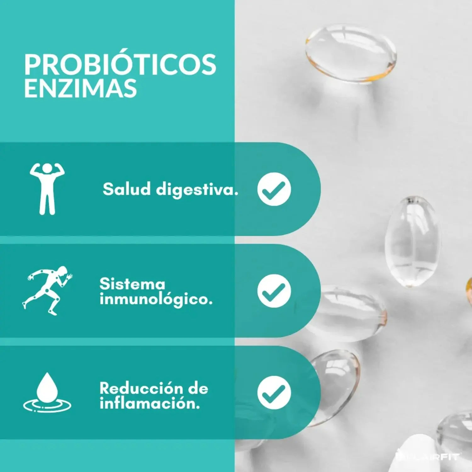 Flairfit Probioticos + Mezcla de Enzimas 45 Caps Sfn
