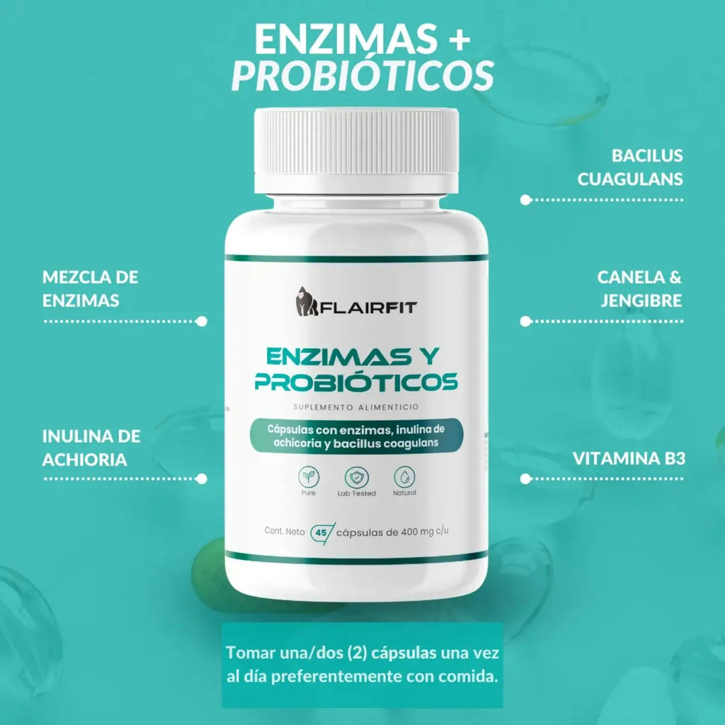 Flairfit Probioticos + Mezcla de Enzimas 45 Caps Sfn