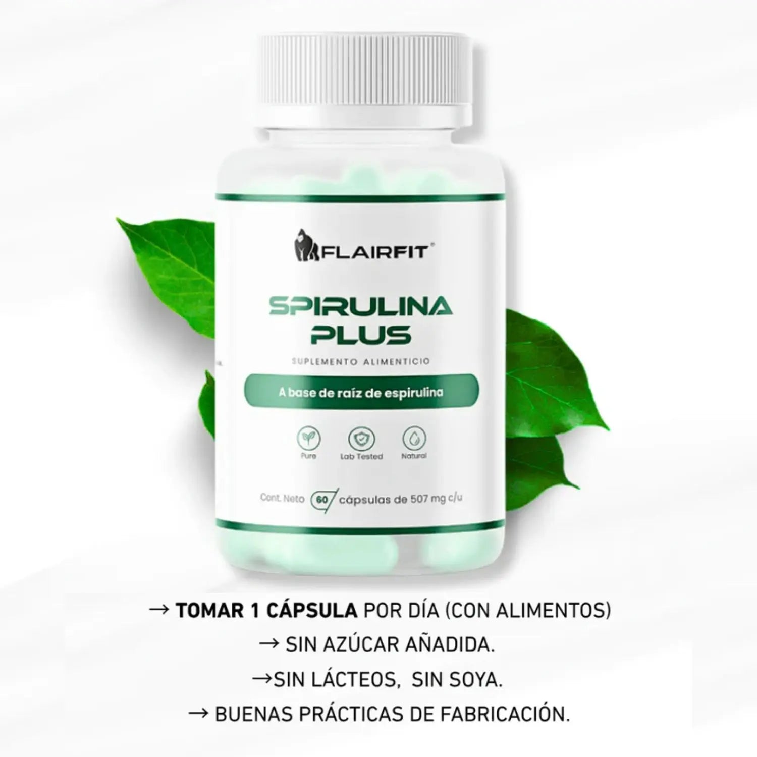 Flairfit Spirulina Plus 60 Caps Con 507mg Sfn