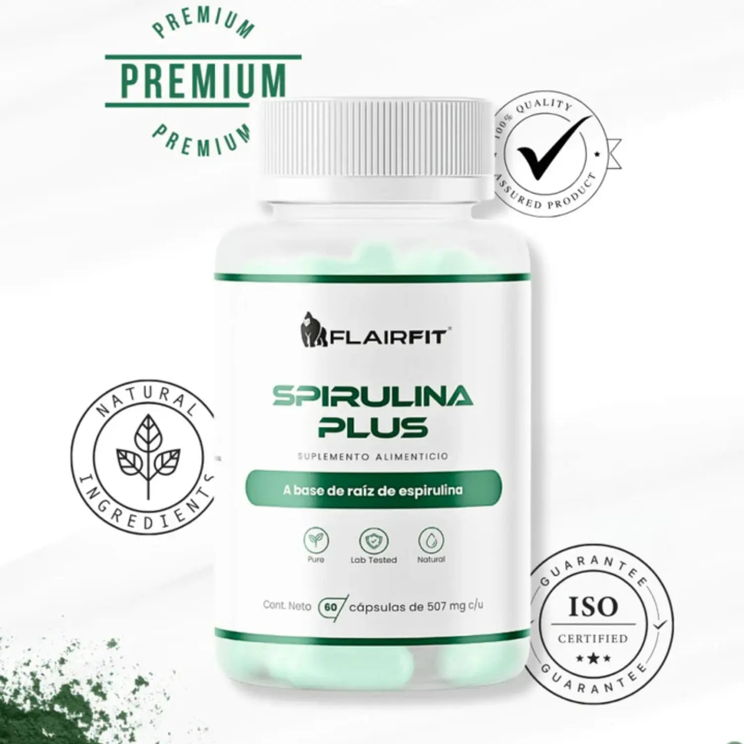 Flairfit Spirulina Plus 60 Caps Con 507mg Sfn