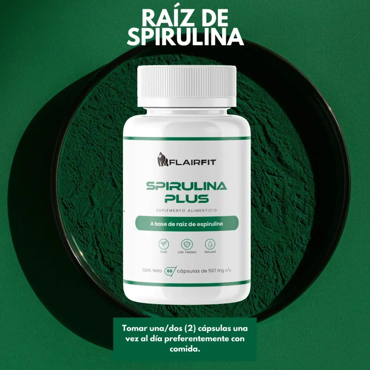 Flairfit Spirulina Plus 60 Caps Con 507mg Sfn