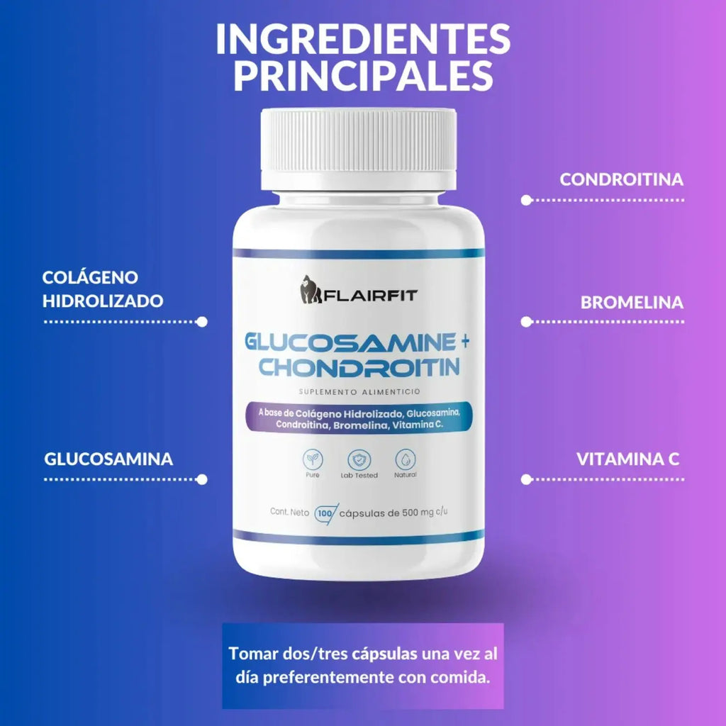 Flairfit Glucosamina + Condroitina 100 caps 500mg Sfn