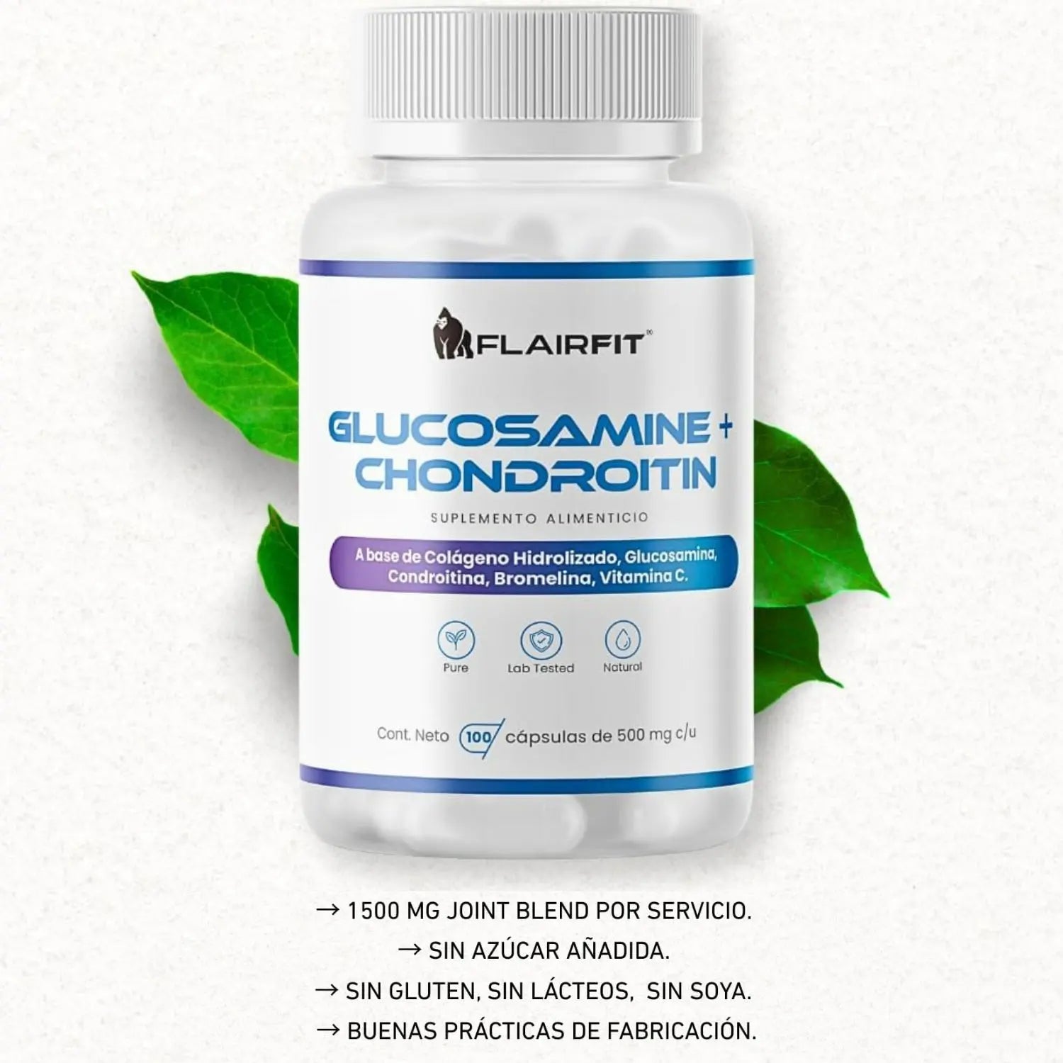 Flairfit Glucosamina + Condroitina 100 caps 500mg Sfn