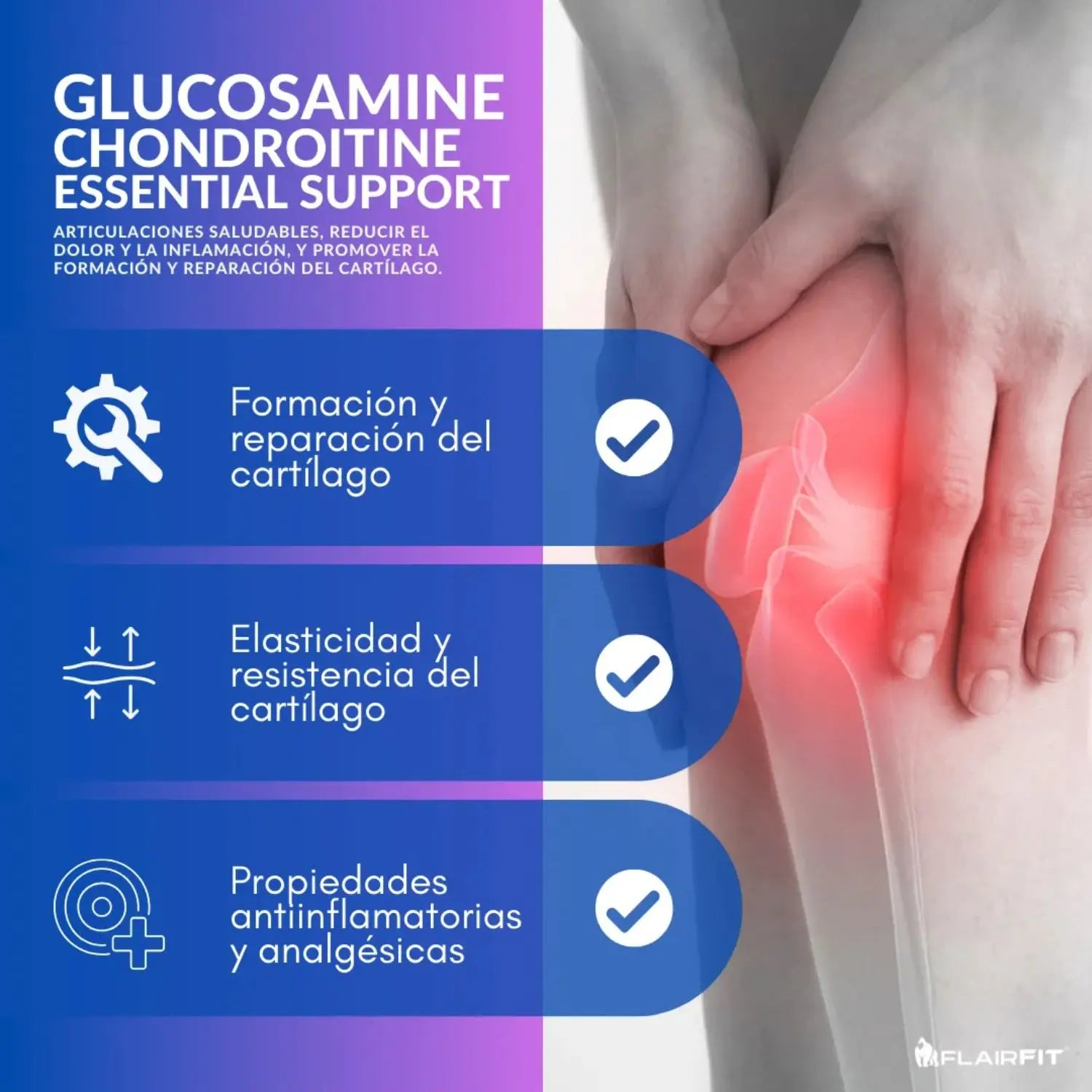 Flairfit Glucosamina + Condroitina 100 caps 500mg Sfn