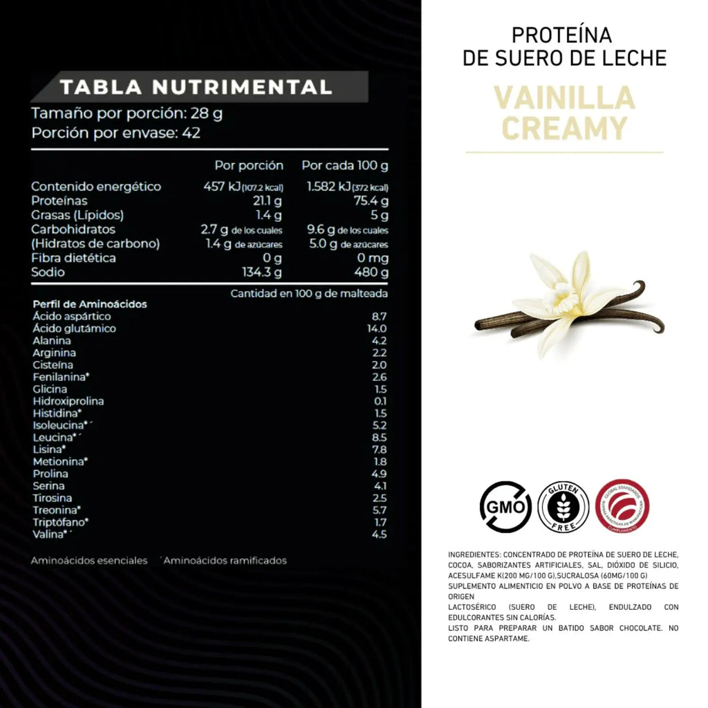 Flairfit® Whey Protein Proteína Suero De Leche 1.2Kg vainilla Sfn