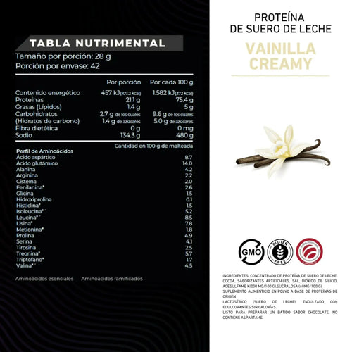 Flairfit® Whey Protein Proteína Suero De Leche 1.2Kg vainilla Sfn
