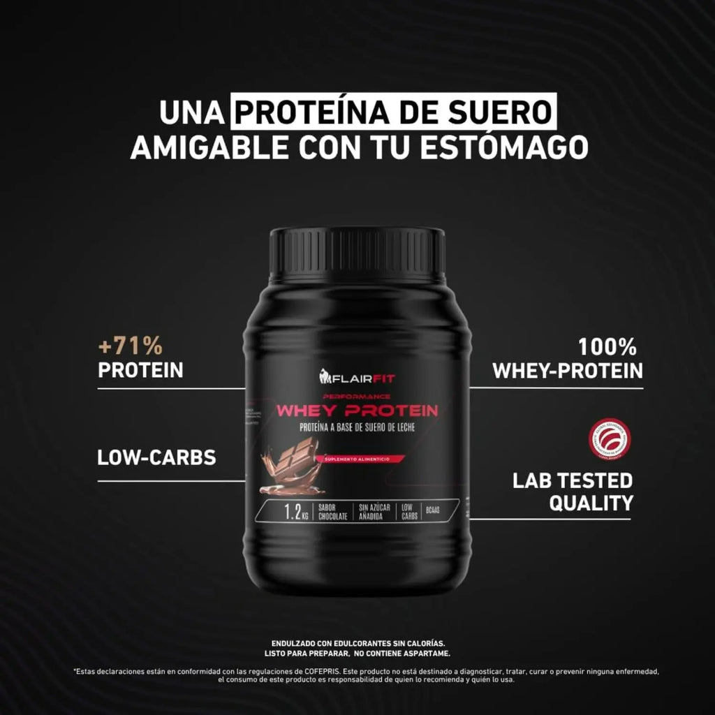 Flairfit® Whey Protein Proteína Suero De Leche 1.2Kg Chocolate Sfn