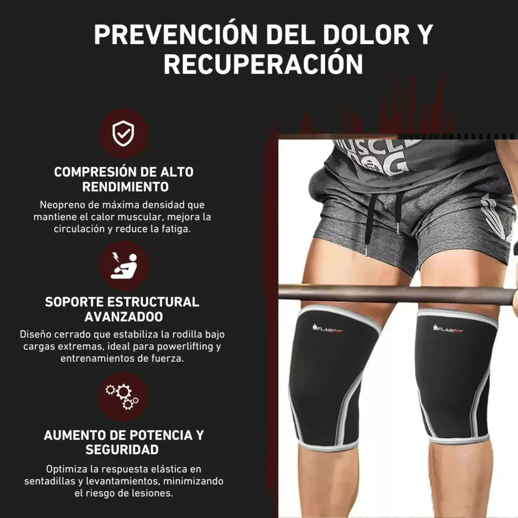 Flairfit rodillera neopreno 7mm powerlifting gym grande sfn (INDIVIDUAL AMAZON)