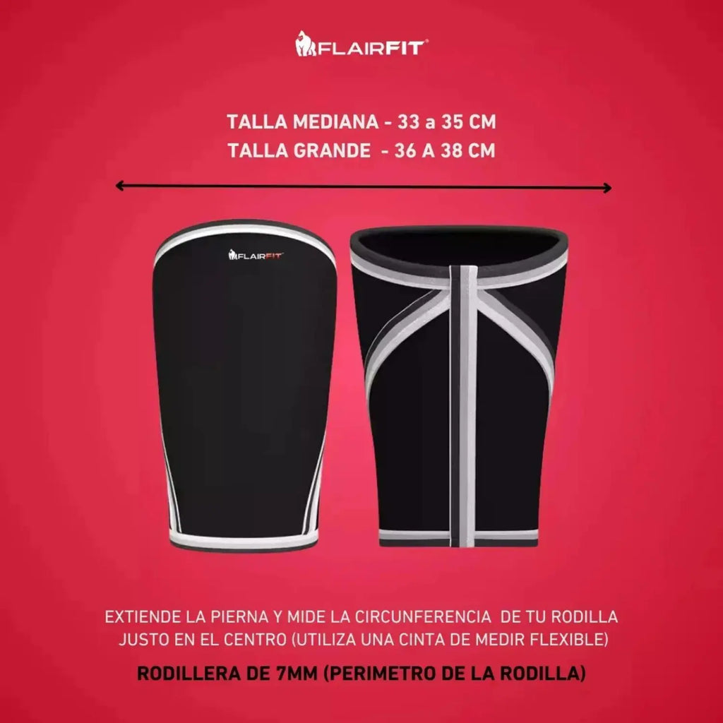 Flairfit rodillera neopreno 7mm powerlifting gym grande sfn (INDIVIDUAL AMAZON)