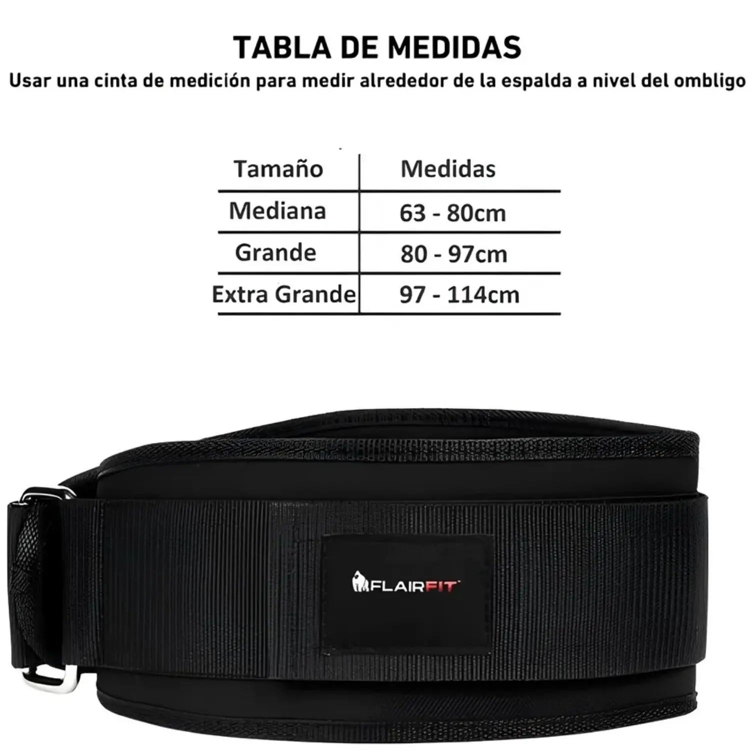 Flairfit cinturón mediano velcro levantamiento de peso sfn
