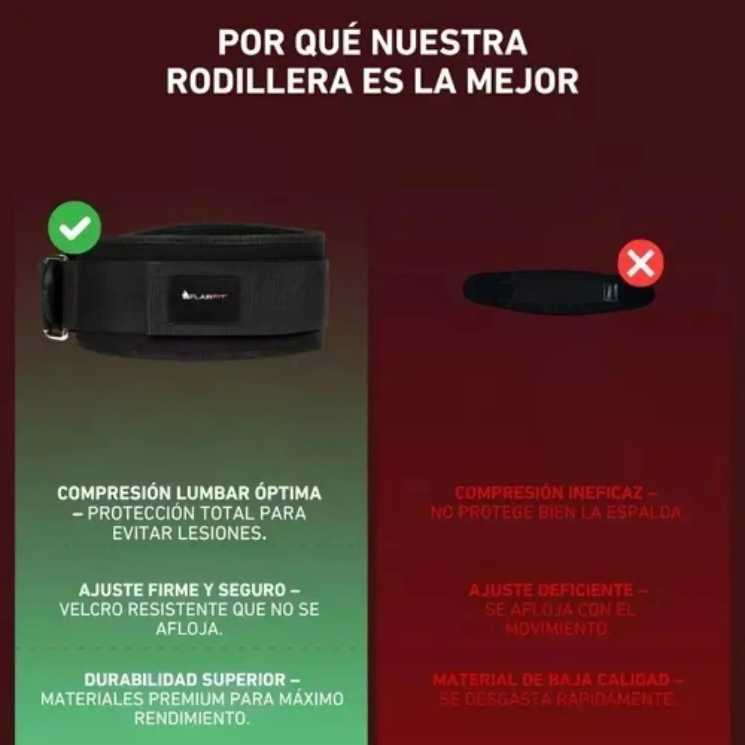 Flairfit cinturón grande velcro levantamiento de peso sfn