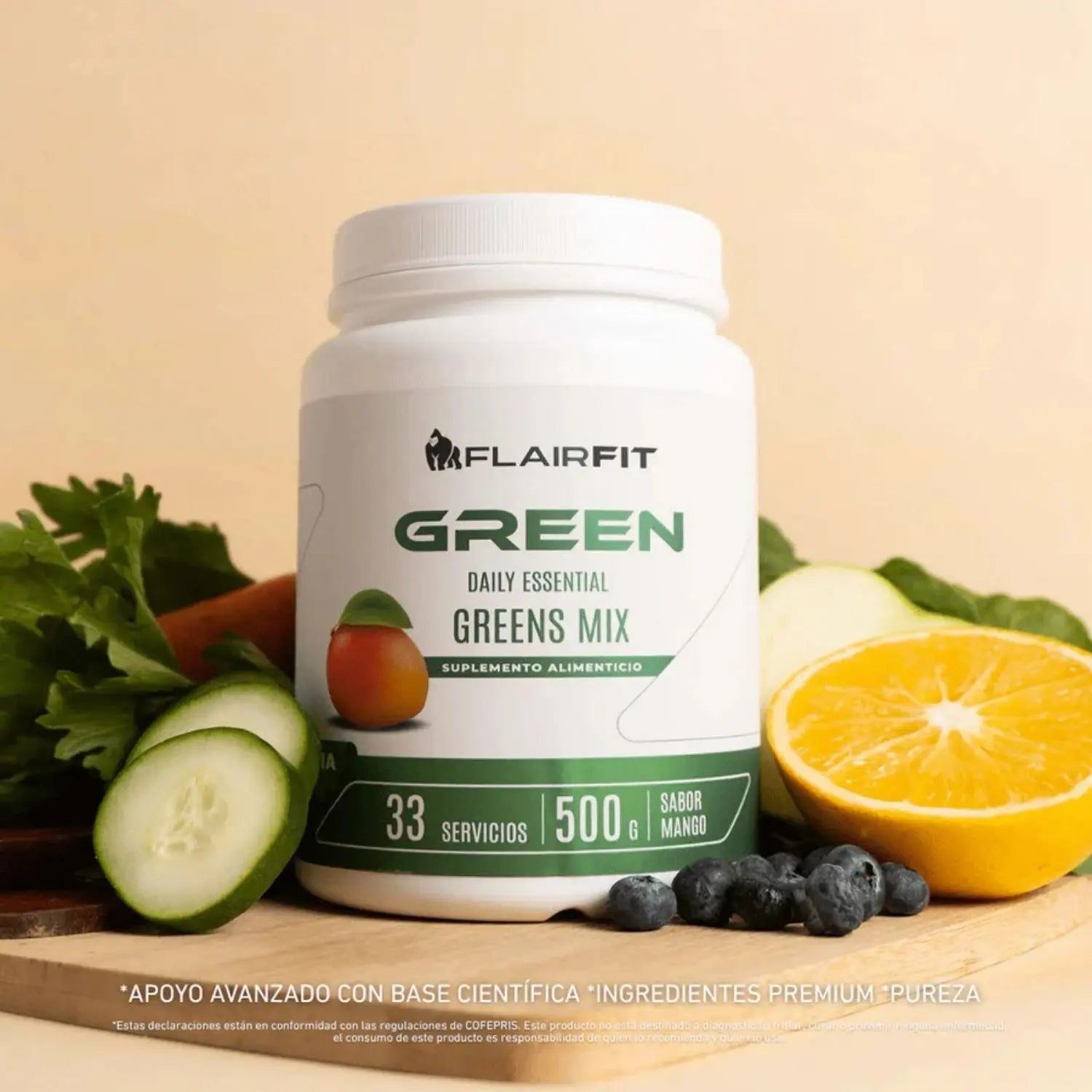 Flairfit® Daily Green Mix +50 Ingredientes 500g Sfn mango