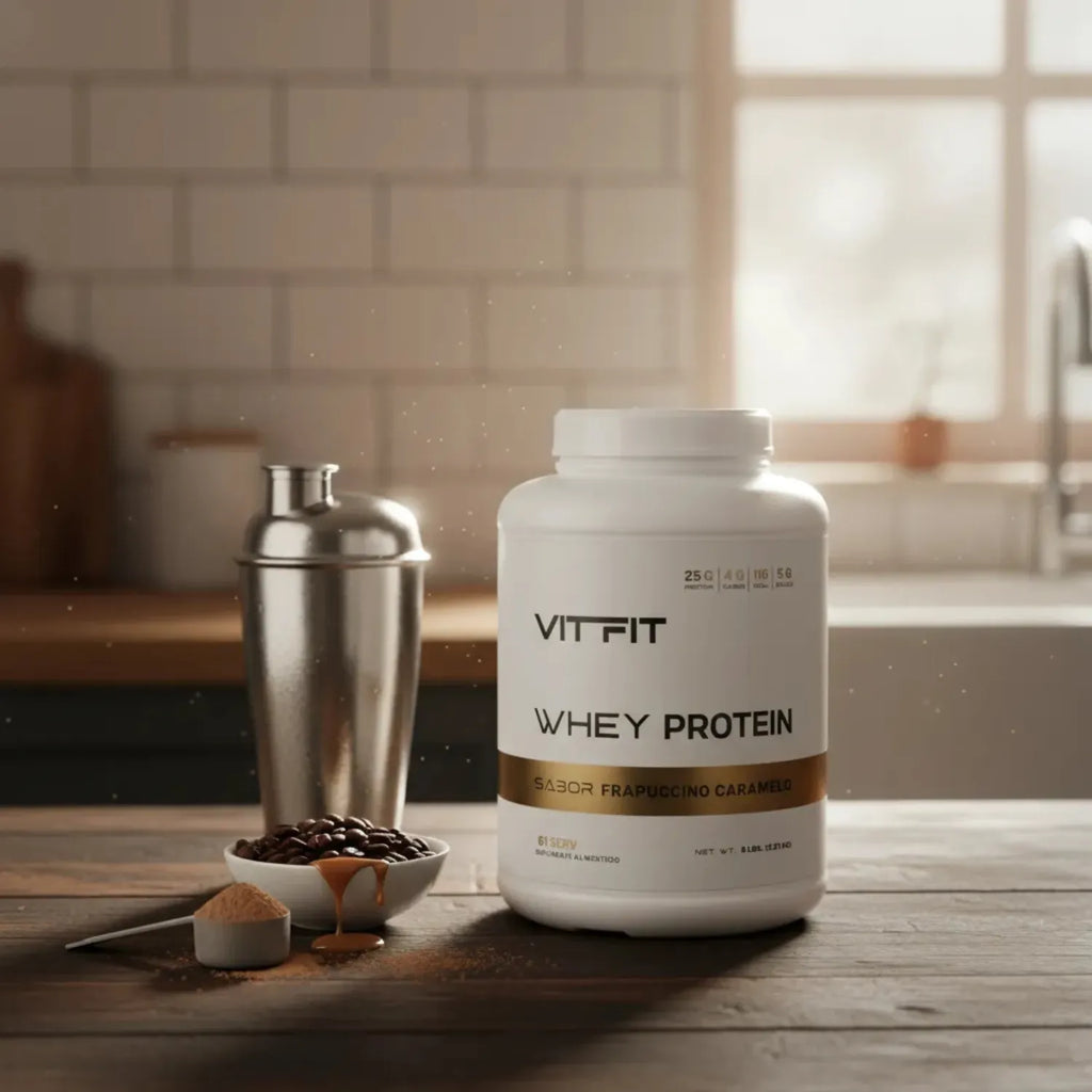 Vitfit Whey Protein 2.27kg 61 Servicios Sabor Frapuccino Caramelo
