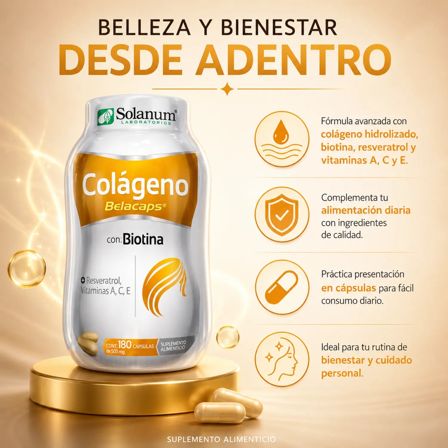 SOLANUM BELACAPS COLÁGENO RESVERATROL&JALEA REAL 60 CAPS SFN