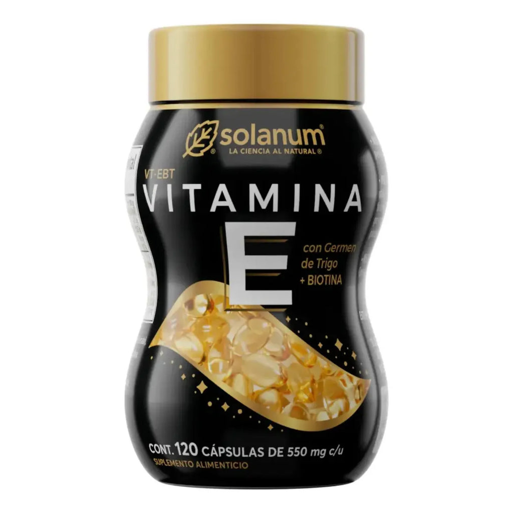 Vitamina E + Biotina 120 Cápsulas de 550mg by Solanum