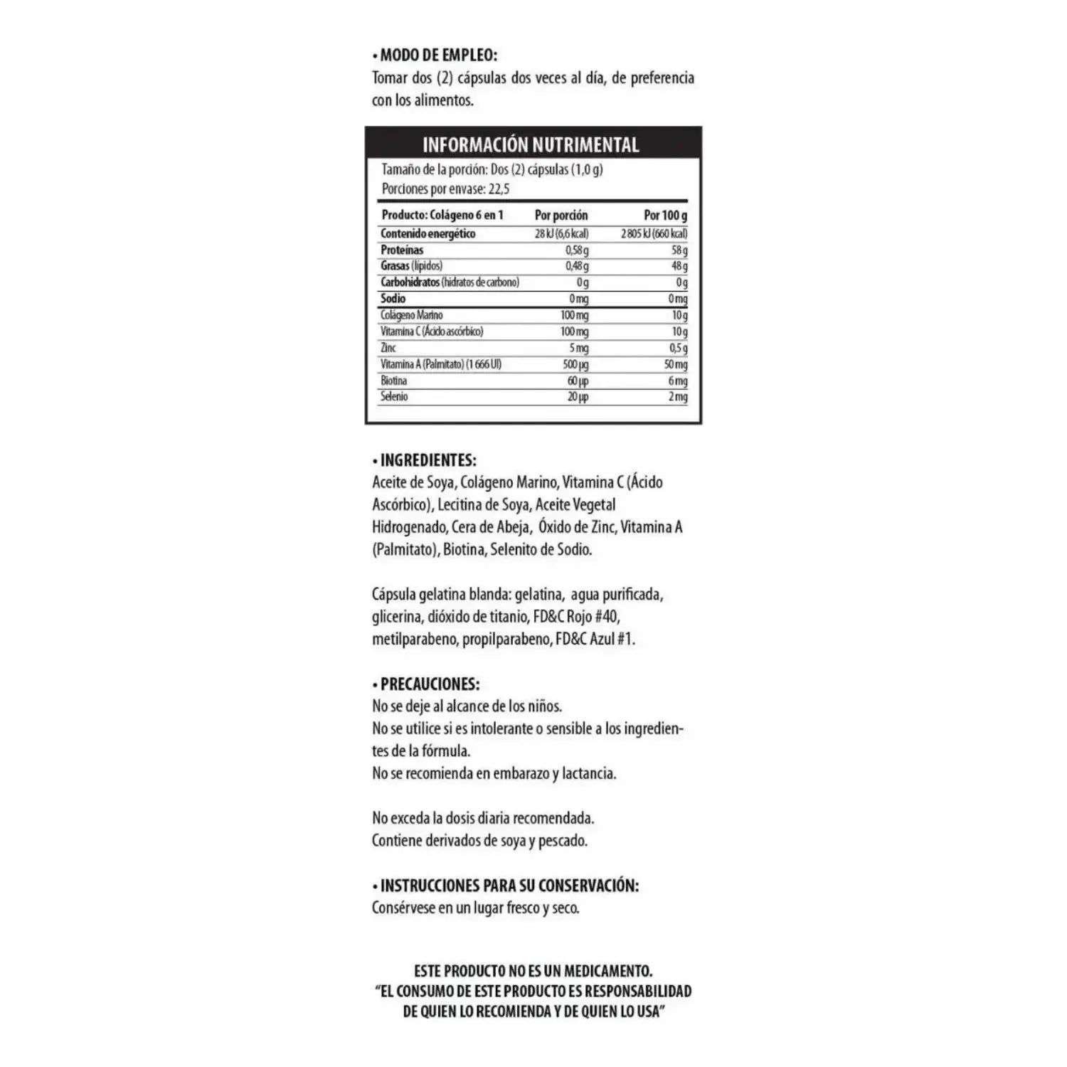 Solanum Colágeno 6 En 1 Vit.c, Zinc, Vit. A 45 Capsulas Sfn
