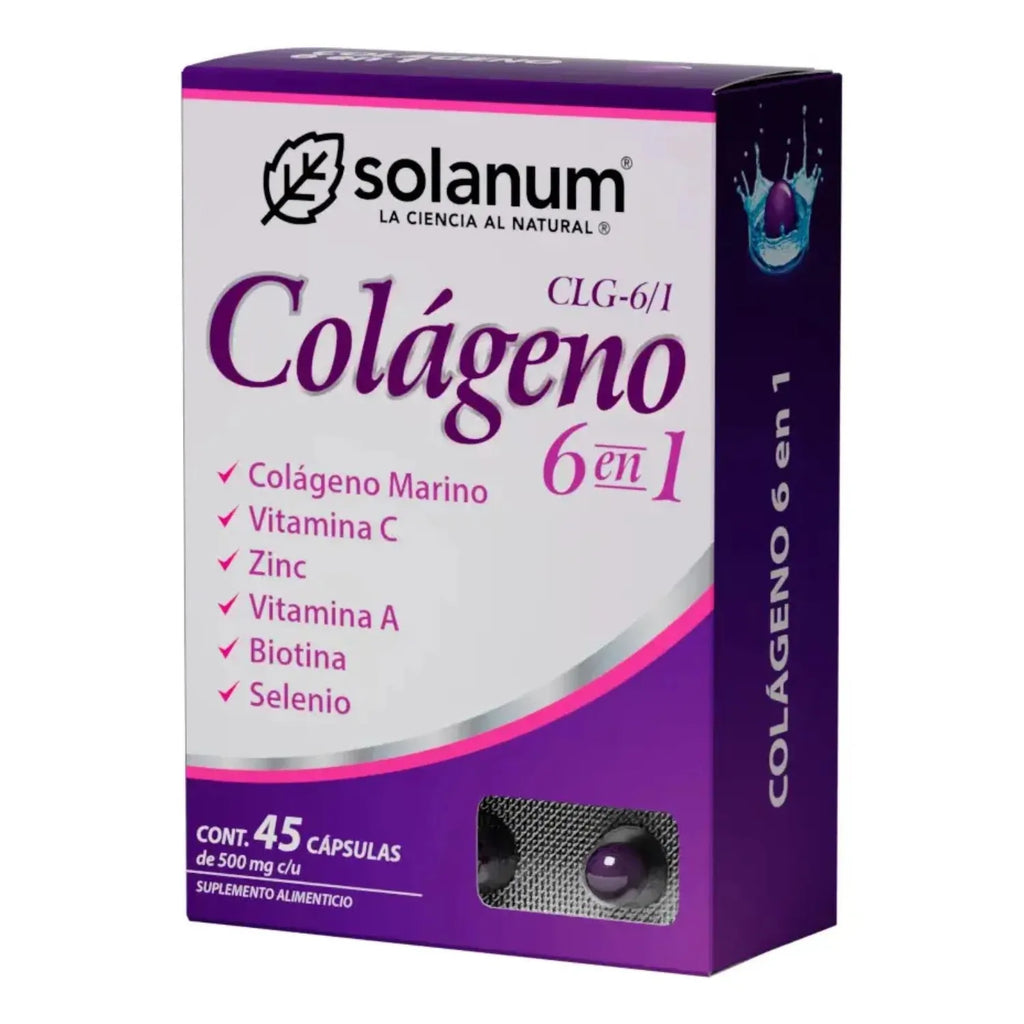 Solanum Colágeno 6 En 1 Vit.c, Zinc, Vit. A 45 Capsulas Sfn