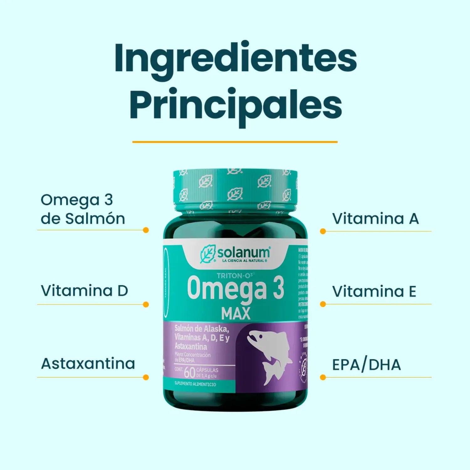 Solanum Omega 3 De Salmon De Alaska + Vitaminas 60 Caps Sfn
