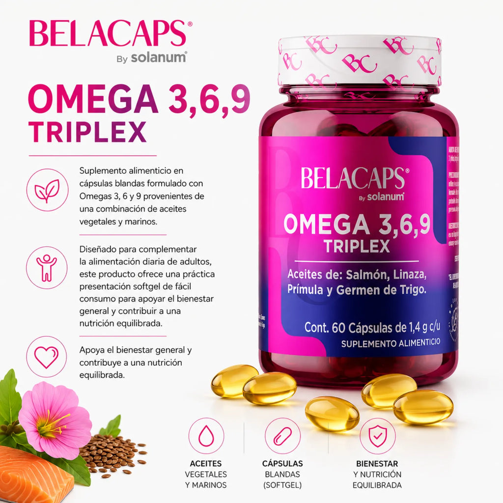 SOLANUM OMEGA 3,6,9 TRIPLEX SALMON,LINAZA,PRIMULA 60CAPS SFN