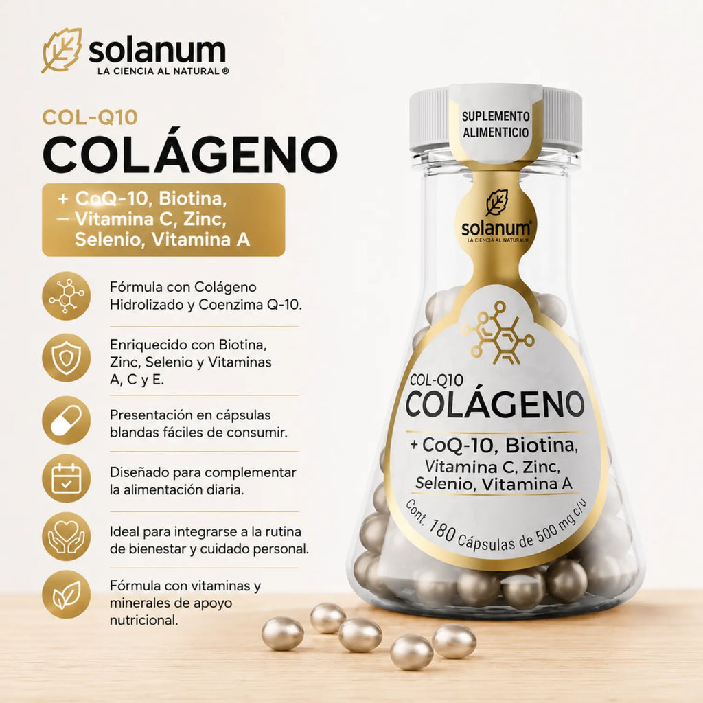 Solanum Colageno Mas Biotina, Coq-10 180 Capsulas Sfn